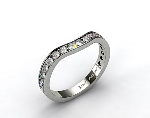 Ladies 0.42ctw Curved Pave Set Diamond Wedding Ring